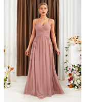 Nouvelle Arrivée Populaire : Robe de Demoiselle d'Honneur Longue en Chiffon avec Insert Guipure et Ourlet Cache-cœur, Idéale pour Cocktail et Soirée