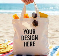 Sac fourre-tout en toile de coton naturel, plusieurs tailles - Sac de courses réutilisable et écologique avec poignée rembourrée pour les commandes en gros