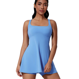 <span class=keywords><strong>Robe</strong></span> <span class=keywords><strong>de</strong></span> <span class=keywords><strong>golf</strong></span> et <span class=keywords><strong>de</strong></span> tennis à compression extérieure confortable à séchage rapide pour femmes avec col carré pour vêtements <span class=keywords><strong>de</strong></span> sport - Product Image 1