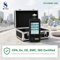 SYU1050E-H2S Layar IPS HD Pompa 10-Kecepatan Sensor Elektrokimia Ekspor USB Monitor Gas Hidrogen Sulfida H2S Detektor Gas H2S