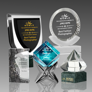 Atacado Alta Qualidade Octagon Cristal Troféu com Base De Mármore Personalizado Craved logotipo Cristal Troféu para Lembrança - Product Image 5