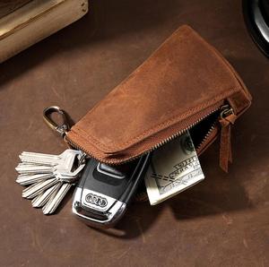 Estuche para Llaves Estilo Cubo de Cuero Crazy Horse Retro Euroamericano Hecho a Mano, Gran Capacidad, Porta Llaves de Coche Genuino con Clip para Cinturón - Product Image 2