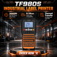Imprimante d'étiquettes intelligente à transfert thermique industrielle portable avec clavier manuel pour papier de 6 mm, 9 mm, 12 mm, 24 mm en stock