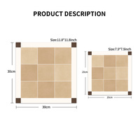 Nouveauté : Panneaux de revêtement de sol en PVC imitation céramique carrée, forte adhérence, sans résidu, autocollants de carrelage pour sol