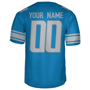 2026 American Football Jersey Men's Blue V-Neck Short Sleeve Sublimated Moisture Wicking Regular Fit All Seasons - Product Image 5
