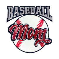 Patch thermocollant en chenille brodée de haute qualité, motif 'Big Baseball Mom' avec logo brodé à paillettes, pour vestes et sweats à capuche, en non-tissé, très demandé