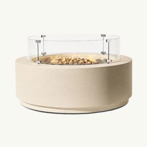 Table de <span class=keywords><strong>foyer</strong></span> extérieure moderne en béton de taille personnalisée, vente chaude de l'usine, OEM ODM, chauffage de patio, feu de joie de jardin - Product Image 2