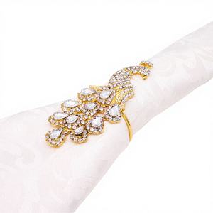 2026 Hot Sale Metal Classic Peacock Napkin Ring Customizable Color <b>Animal</b> Design for Table Decoration Wedding Arrangements - Product Image 4
