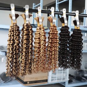 Extensiones de Cabello Virgen Brasileño NUOCHENG, Ondulado, de Alta Calidad, con Doble Trama a Máquina, Micro-Link, Solo en Colores Más Oscuros - Product Image 3