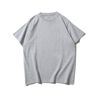 Camiseta de cuello redondo de algodón suave de 240 g/m², camiseta informal para uso diario, camiseta gruesa, duradera, lisa y sencilla.