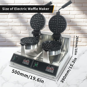 CPVKRY - Máquina para Hacer Waffles Belgas <span class=keywords><strong>de</strong></span> Doble Cabezal, 2400W, Acero Inoxidable, Control Táctil, Temporizador, 8-9 Moldes, Compatible con 110V/220V, Nueva - Product Image 5