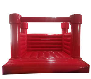 Château gonflable <span class=keywords><strong>rouge</strong></span> pour mariage et fête, 12 x 12 pieds, avec toboggan - Product Image 1