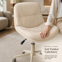 Chaise d'étude compacte avec coussin épais en cuir, chaise d'ordinateur pivotante et réglable, idéale pour dortoir, chambre et bureau à domicile – Vente directe usine