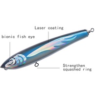 Leurre de pêche flottant en bois de 120g, type crayon, pour thon, leurre artificiel dur en forme de crayon