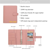 Yihe Meilleure Vente 9 Couleurs Prêt A5 Epi Cuir 6 Anneaux Budget Binder Planner avec Insert Personnel Hebdomadaire/Quotidien Disponible