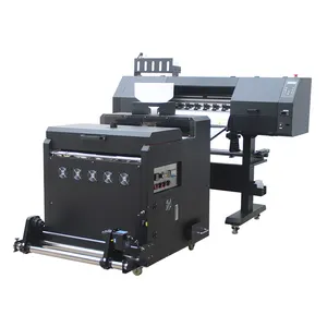 Mesin cetak kaus kepala cetak ganda 60cm pencetak dtf i3200 dengan pengocok dan pengering bubuk