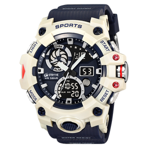OEM STRYVE nuovi orologi sportivi doppio Display analogico <span class=keywords><strong>digitale</strong></span> LED orologi <span class=keywords><strong>da</strong></span> <span class=keywords><strong>polso</strong></span> al quarzo elettronici 50m impermeabile Stopwatches 8027 - Product Image 3