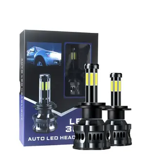 Wholesale 360 Degree 8 Sides 3 Color Universal Car Led Headlight Bulbs H4 H7 High And Low Double Beams Car Front Led Head Lights