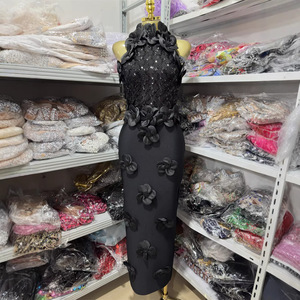 <span class=keywords><strong>Abito</strong></span> da sera elegante e lussuoso su misura, senza maniche, aderente, per invitati a matrimoni, con applicazioni floreali 3D, <span class=keywords><strong>midi</strong></span>, a fascia, da donna - Product Image 2