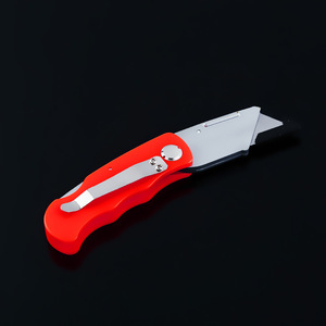 Folding Utility Knife Yellow Plastic Handle Stainless Steel Blade 152mm Compact Design For Paper Box Carpet Cutting - Product Image 2