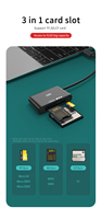 Lecteur de carte TF CF externe 3 en 1 CR021 pour PC/ordinateur portable