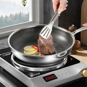 Couvercle de casserole Wok antiadhésif en acier inoxydable à trois couches classique Nouveau gaz/cuisinière/oeufs frits électromagnétiques Frittata Steak - Product Image 3