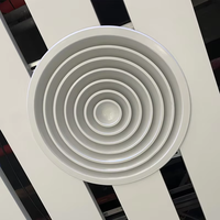 Diffuseur d'air rond en aluminium moderne pour système CVC, utilisation en extérieur et en sous-sol, durable et facile à installer