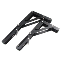 Support mural pliable en acier de 8 à 20 pouces avec revêtement en poudre noir/blanc pour table ou banc