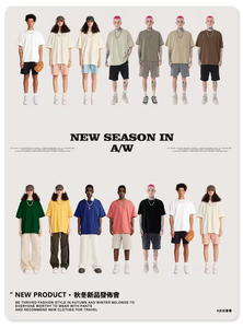 T-shirt blanc surdimensionné en coton peigné 100% 260G pour homme, été 2024, manches courtes - Product Image 2