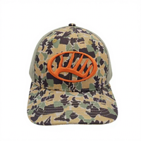 Gorras de camionero Born Rugged Fishing Hook Camouflage 112 con logo de parche tejido personalizado, gorra deportiva para exteriores, OEM Vietnam Headwear Caps