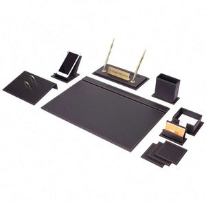 Vega 12-Piece Leather Desk Set Office Organizer with Desk <b>Pad</b> <b>Mouse</b> <b>Pad</b> and Mat Accessories for Home or Office - Product Image 1