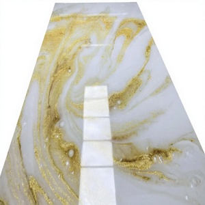 Panel de Pared de PVC con Diseño de Mármol Blanco Dorado, Tablero Decorativo Impermeable, Lámina Moderna para Interiores con Recubrimiento UV - Product Image 4