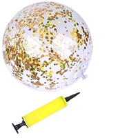 Ballon de plage gonflable en PVC avec logo personnalisé, couleurs personnalisées, paillettes, sequins, pour événements aquatiques, vente en gros