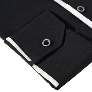 Fabricant OEM 100% Chemise noire à manches longues et col romain en coton avec logo personnalisé pour les ministres et les prêtres - Product Image 4