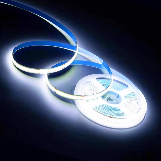 Super Bright 10m Cob LED Strip IP33 Rated 6000K Daylight No Voltage Drop Self-Adhesive Ultra-Thin 12V Linear Light for Interior