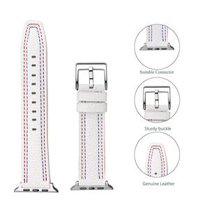 Cinturino in pelle per orologio intelligente di lusso di design per cinturino in pelle per orologio <span class=keywords><strong>Apple</strong></span> <span class=keywords><strong>Watch</strong></span> Series 7 <span class=keywords><strong>6</strong></span> 5 4 3 SE - Product Image 2