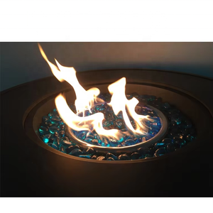 Table d'extérieur élégante et élégante en osier pour foyer à gaz en rotin sans fumée écologique 40000 BTU pour le jardin - Product Image 6