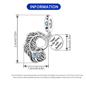 Pulsera original de cuentas de cobre blanco - Joyería DIY con colgante de plumas, joyería personalizada para mujer - Product Image 3