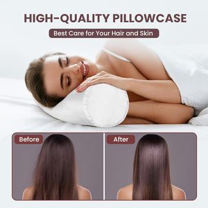 Housse de coussin cylindrique personnalisée <span class=keywords><strong>en</strong></span> soie <span class=keywords><strong>d</strong></span>'imitation pour <span class=keywords><strong>oreiller</strong></span> cervical, protège-nuque rond pour cheveux et peau - Product Image 3