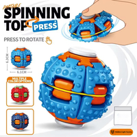 Balle anti-stress rotative 3D en plastique, jouet promotionnel à double mode (Presser et Tourner) pour soulager le stress et stimuler les doigts