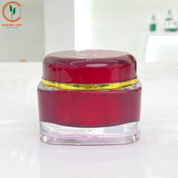 Pot acrylique rouge 10g 15g 20g 30g 50g récipient en plastique cosmétique pot de crème acrylique 50ml or galvanoplastie impression de cri