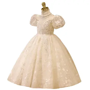 2024 nouvelle élégante princesse luxe robe de soirée pour 2-12 enfants vêtements paillettes enfants fille mariage fête robes de bal
