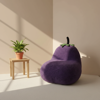 Puf de Algodón con Forma Creativa de Berenjena, Sofá Cama Convertible con Diseño Moderno para Apartamentos, Centros Comerciales y Hoteles