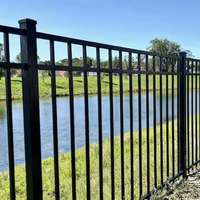 Puerta de acero de valla superior plana para panel de valla de seguridad ornamental de jardín