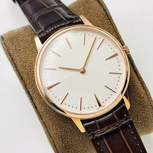 Premium Luxury Custom Limited Edition Timepiece 8mm Thin Gear Rose Gold Steel <b>Case</b> White Face Men Automatic Mechanical <b>Watch</b> - Product Image 3