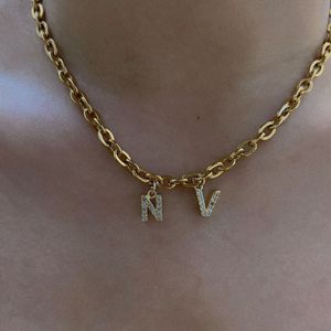 Collana con Iniziale in Acciaio Inossidabile, Collana con Lettera dell'Alfabeto Personalizzata, Collane con Ciondolo Diamantato Personalizzato - Product Image 3