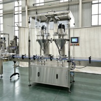 Ligne de production de lait en poudre à prix d'usine, ligne d'emballage de lait en poudre pour bébés, machine de remplissage de poudre à double tête