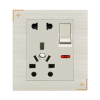 Prise murale à interrupteur 13A de type G britannique avec indicateur néon, protection contre les surcharges PC 250V AC pour usage domestique et commercial (CE/RoHS)