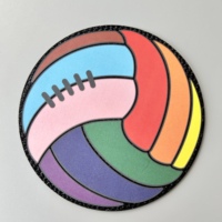 Sport 3D PVC Silikon Bedruckte Kleidungsetiketten Filz Tatami Silikon Wärmeübertragung Patch Silikon Abzeichen Fußball für Trikots