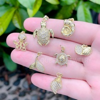 Bijoux de plage pendentif coquille Micro pavé zircon cubique poulpe charme Animal charme éléphant tortue pendentif bijoux